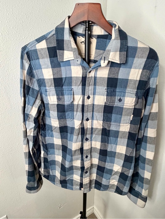Vans Other - Van’s Men's Blue & White Plaid Button-Down Shirt Size Medium